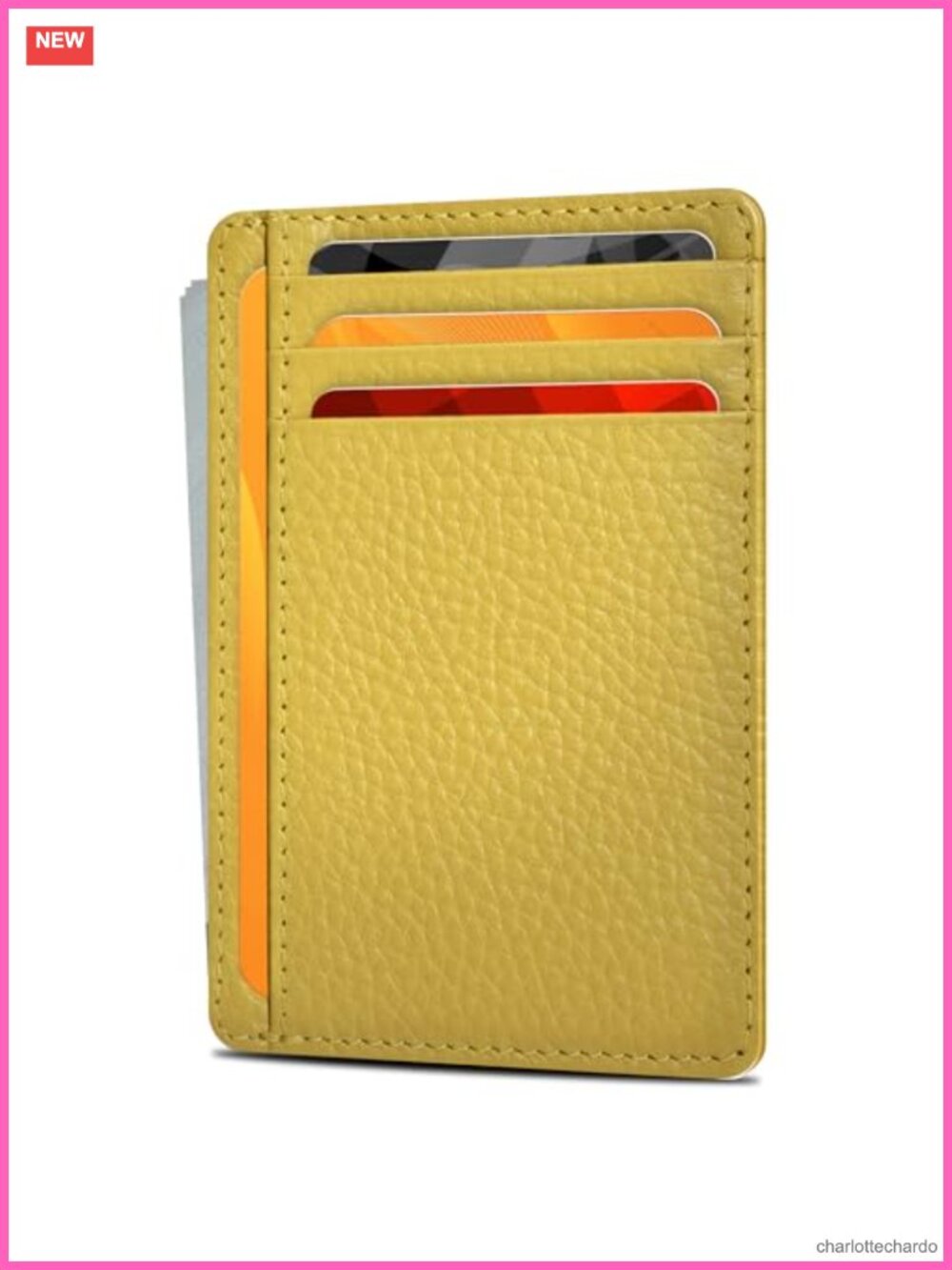 Slim Minimalist Leather Wallet RFID Blocking Front Pocket Card Holder Cowhide
